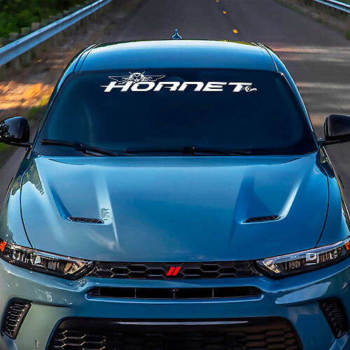 Calcomanía de franja para parabrisas - Gráficos de vinilo personalizados para Dodge Hornet 3
