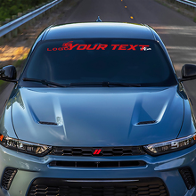 Calcomanía de vinilo personalizada con letras y logotipo para parabrisas de Dodge Hornet_3