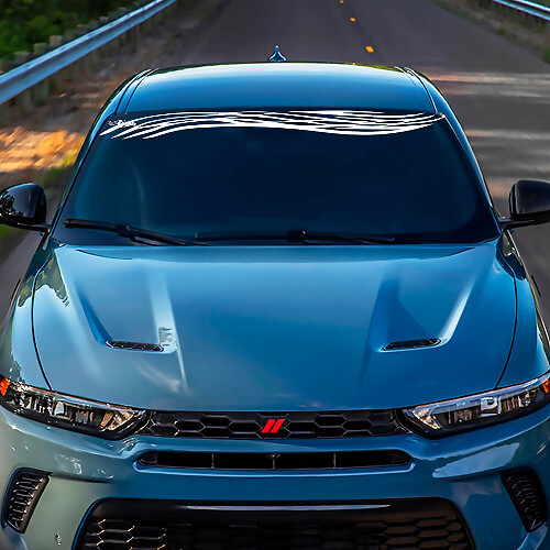 Pegatina de calcomanía de banner de ripe de parabrisas de ola: gráficos de vinilo personalizados para esquivar Hornet
