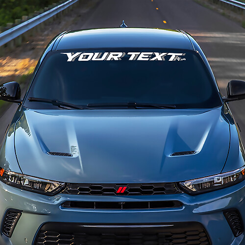 Calcomanía de vinilo para parabrisas con letras personalizadas en estilo 3D de dos colores para Dodge Hornet