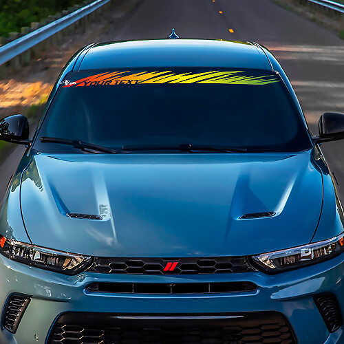 Vinilo adhesivo de vinilo con banner de parabrisas envejecido y color personalizado para Dodge Hornet