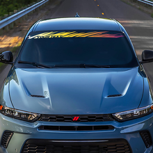 Vinilo adhesivo de vinilo con banner de parabrisas envejecido y color personalizado para Dodge Hornet_2