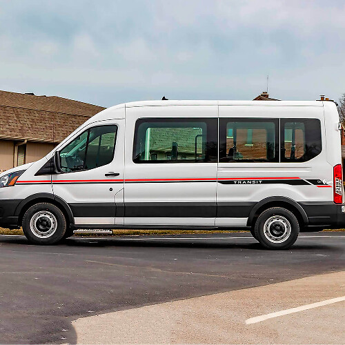 Calcomanías de Vinilo de Tiras Laterales para Carta de Tránsito 2 para Ford Transit