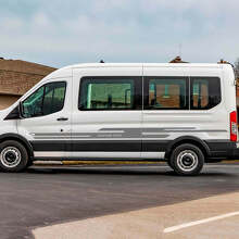 Calcomanías de rayas laterales de vinilo de texto de texto de texto Ford Transit
 2