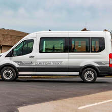 Calcomanías de Vinilo de Rayas Laterales con Texto Personalizado 2 para Ford Transit 2