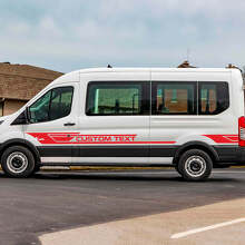 Calcomanías de Vinilo de Rayas Laterales con Texto Personalizado 2 para Ford Transit 3