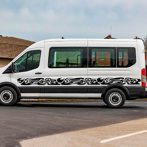 Calcomanías de rayas laterales de vinilo de gráficos de tránsito
