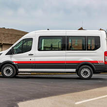 Calcomanías de vinilo con gráficos de franjas laterales para carreras 2 para Ford Transit 2
