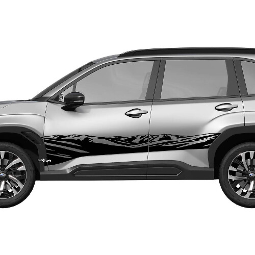 Montañas puertas laterales paneles de balancín rayas de carreras calcomanía de vinilo - pegatina gráfica universal fit suba 4
