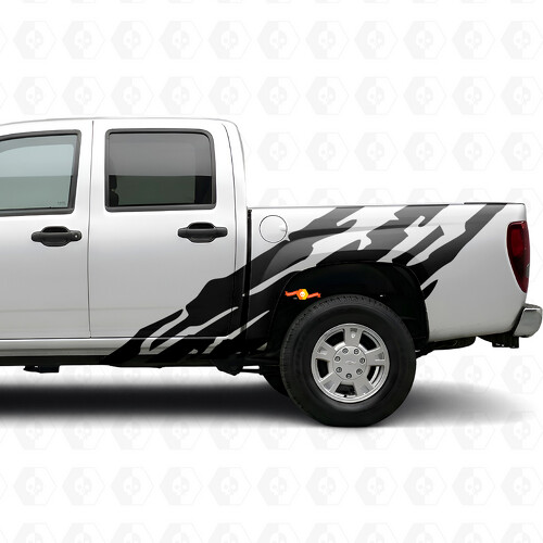 Vinilos con rayas dentadas para puerta y cabecera para Chevrolet Colorado 1ª generación 2004-2012