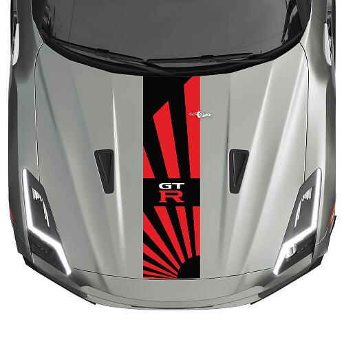 Kit de calcomanía de Stripes Hood JDM para Nissan GT-R 2
