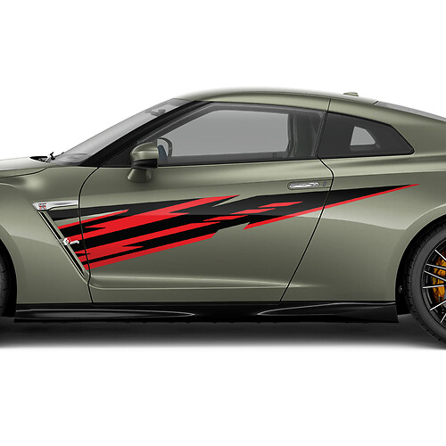 Kit de calcomanías gráficas de puertas laterales para Nissan GT-R 2
