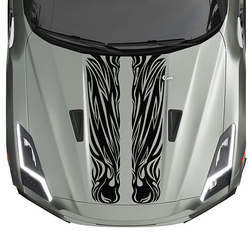 Kit de calcomanía de rayas de gráficos de Hood Dual Tribal para Nissan GT-R 2
