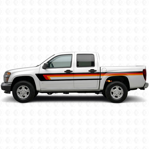 Tiras de vinilo retro para línea superior de puerta y borde de cama para Chevrolet Colorado 1ª generación 2004-2012