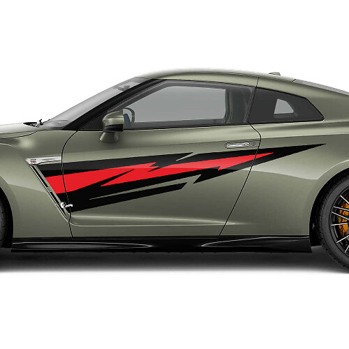 Kit de Calcomanías Gráficas para Puertas Laterales Lightning para Nissan GT-R 1