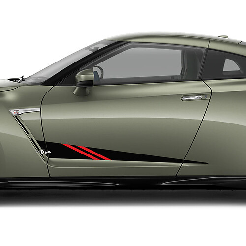 2x Puertas laterales Gráficos Kit de calcomanía para Nissan GT-R
