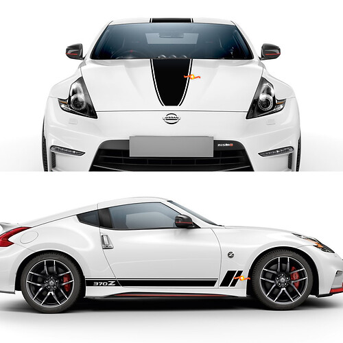 Nissan Nismo 370z Caperina Ladera de capucha Cechera de vinilo Gráfico Kit
