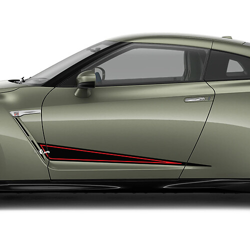 Kit de calcomanía de triángulo de gráficos de 2x puertas laterales para Nissan GT-R
