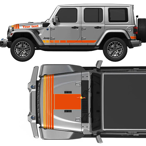 Kit de calcomanías de vinilo vintage para capó y laterales con texto personalizado para Jeep Wrangler