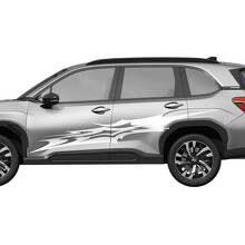 Puertas laterales rayas de carreras calcomanía de vinilo - pegatina gráfica universal ajuste subaru forester 1
 2