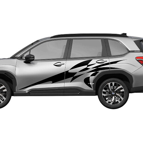 Calcomanía Decorativa de Vinilo con Rayas de Carreras Abstractas para Puertas Laterales para Subaru Forester