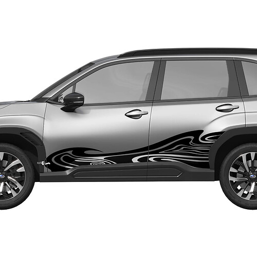 Puertas laterales de las rayas de carreras de las carreras calcomanías de vinilo - pegatina gráfica universal ajuste subaru forester 1
