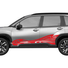 Calcomanía de vinilo con rayas de carreras en las puertas laterales - Calcomanía gráfica ajuste universal Subaru Forester 1
 3