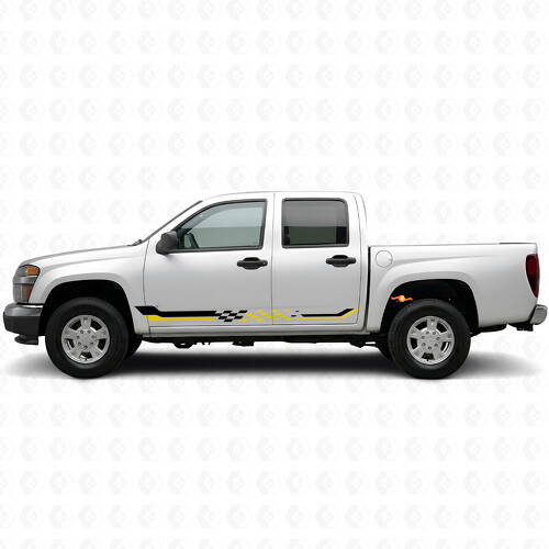 Vinilos a Rayas de Cuadros para Puertas y Paneles Laterales para Chevrolet Colorado 1ª Generación 2004-2012