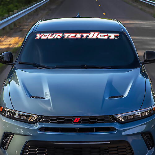 Calcomanía de vinilo para parabrisas con letras en relieve estilo GT para Dodge Hornet