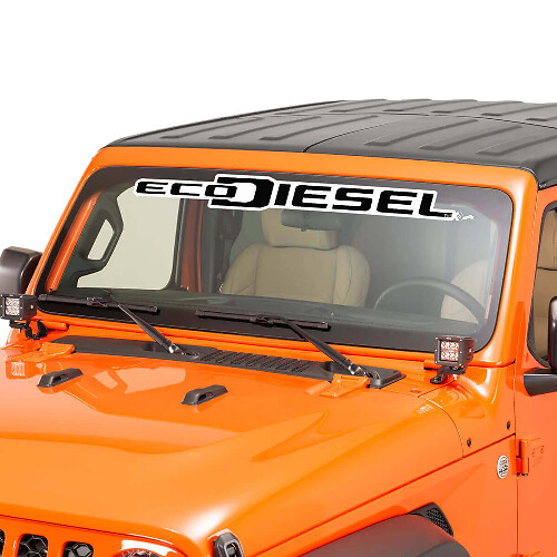 Adhesivo de vinilo gráfico para parabrisas con letras EcoDiesel para Jeep Wrangler