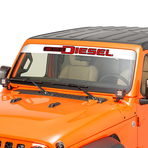 Ventajero del parabrisas Jeep Ecodiesel gráfico de calcomanía de vinilo Sticulante 8
