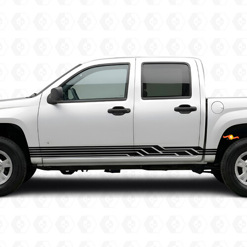 Vinilos en Rayas Angulares para Puertas y Paneles Laterales para Chevrolet Colorado 1ª Generación 2004-2012