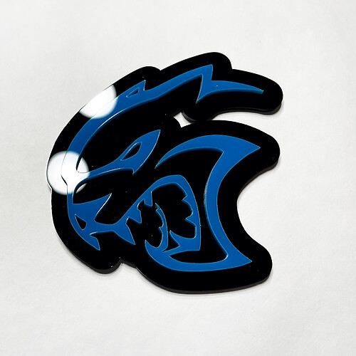 Insignia 3D personalizada Hellcat Dodge Fender Insignias Tailgate Emblema Badge de rejilla delantera azul
 1