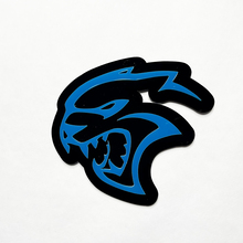 Insignia 3D personalizada Hellcat Dodge Fender Insignias Tailgate Emblema Badge de rejilla delantera azul
 3
