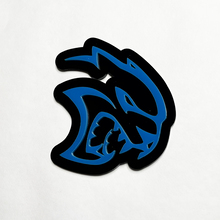 Insignia 3D personalizada Hellcat Dodge Fender Insignias Tailgate Emblema Badge de rejilla delantera azul
 4