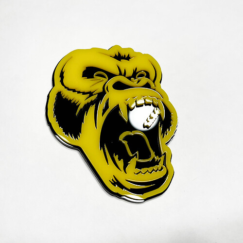 Insignia 3D personalizada Angry Gorilla Gorilla Fender Tailga Tailgate Insignias de rejilla delantera Emblema Negro y Amarillo
