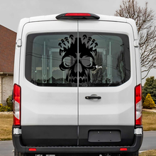 Pegatina de calcomanía de vinilo de calavera de ventana trasera de Ford Transit
 2