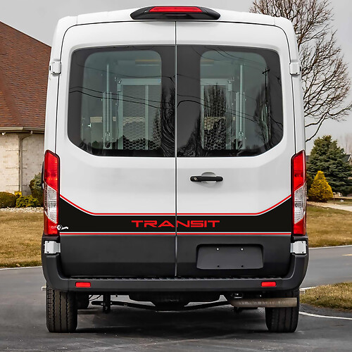 Palabra de calcomanía de vinilo de las puertas traseras de Ford Transit
