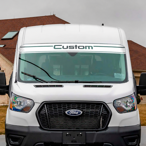 Custom Double Line Banner — Adhesivo de vinilo (parabrisas) para Ford Transit