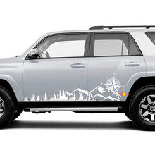 Kit de vinilos laterales Montañas y Brújula para Toyota 4Runner Tacoma Tundra_2