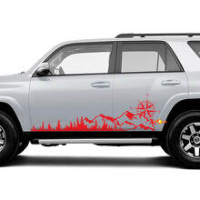 Kit de vinilos laterales Montañas y Brújula para Toyota 4Runner Tacoma Tundra_3