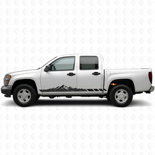 Tiras de vinilo con diseño de montaña topográfica para puerta y panel de estribo para Chevrolet Colorado 1.ª generación 2004-2012_2