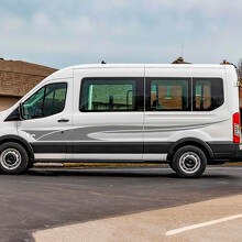 Puertas laterales de rayas de bandera a cuadros de Musclecar Transit gráficos calcomanía de vinilo
 2