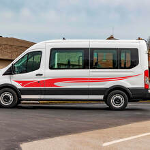 Puertas laterales de rayas de bandera a cuadros de Musclecar Transit gráficos calcomanía de vinilo
 3