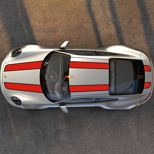 Porsche Carrera Hood Roof Racing Stripes Decalas de calcomanías gráficas
