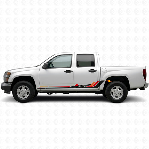 Tiras de Vinilo Retro Mountain Wave para Puertas y Paneles Laterales para Chevrolet Colorado 1.ª Generación 2004-2012