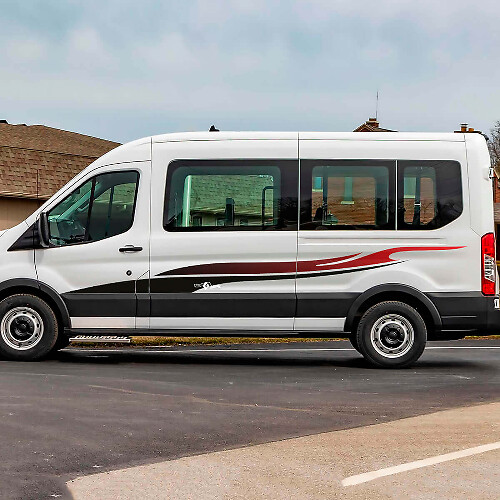 Ford Transit Stripes Gradiente Puertas de Gradiente Gráficos Pegatina de calcomanía de vinilo 2
