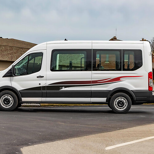 Ford Transit Stripes Gradiente Puertas de Gradiente Gráficos Pegatina de calcomanía de vinilo 2
