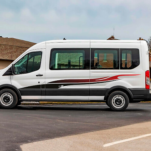 Ford Transit Stripes Gradiente Puertas de Gradiente Gráficos Pegatina de calcomanía de vinilo 2
