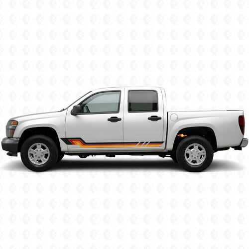 Rayas de vinilo paralelas retro para puertas y paneles de estribo para Chevrolet Colorado 1.ª generación 2004-2012